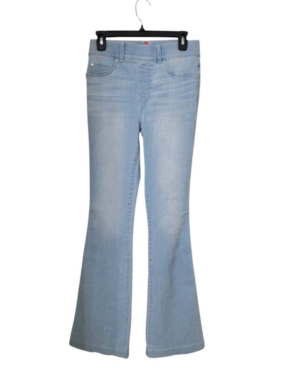 SPANX Size S Denim Pull-On Flare Leg Jeans Retro Light Wash Blue